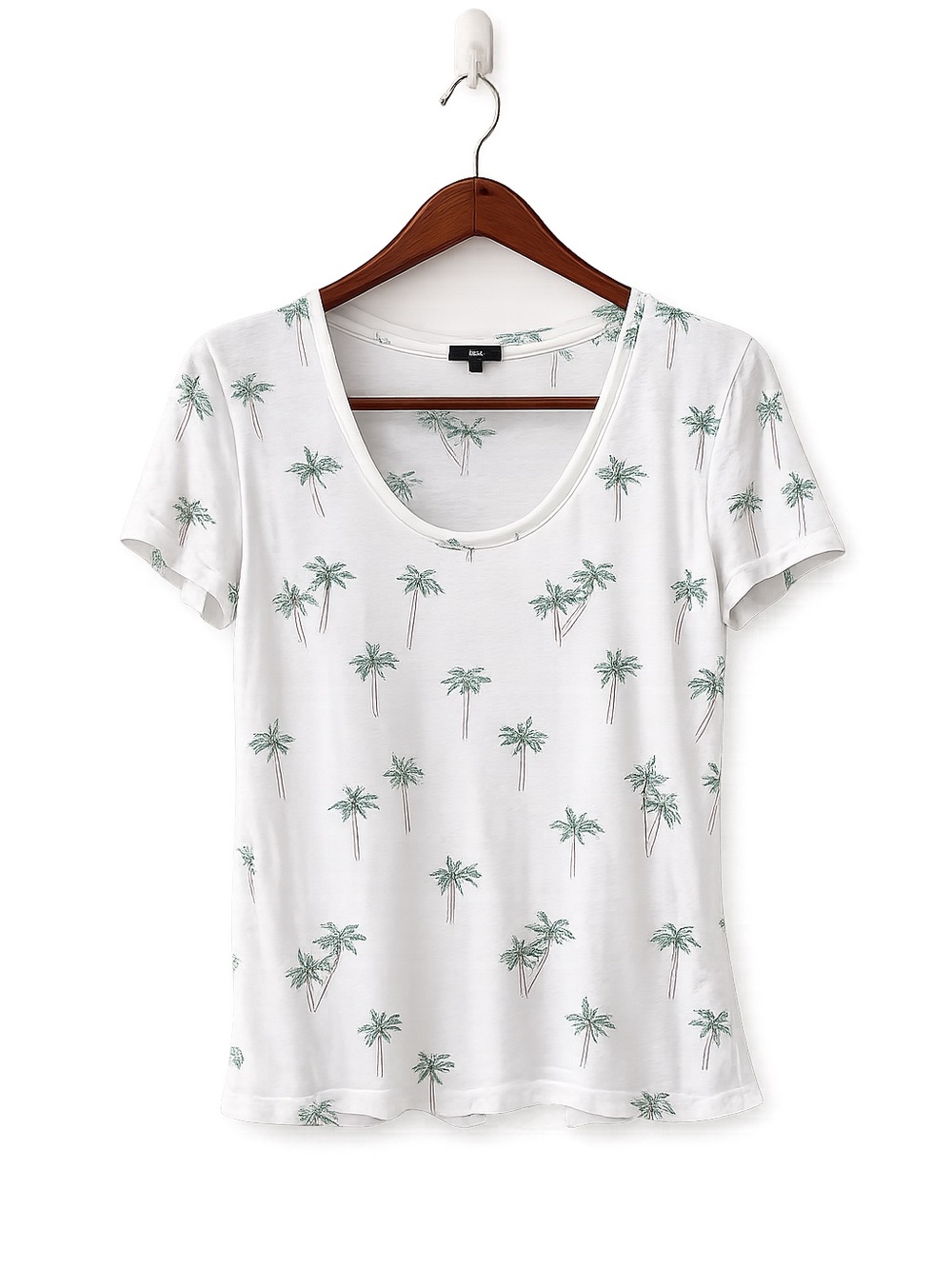 Rails Luna Sketched Palms Linen Blend Scoop Neck Top Size Small